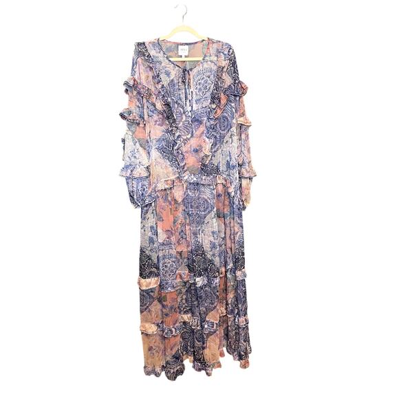 $660  Misa Los Angeles Persephone Ruffle Maxi Dress Size S - Picture 3 of 7